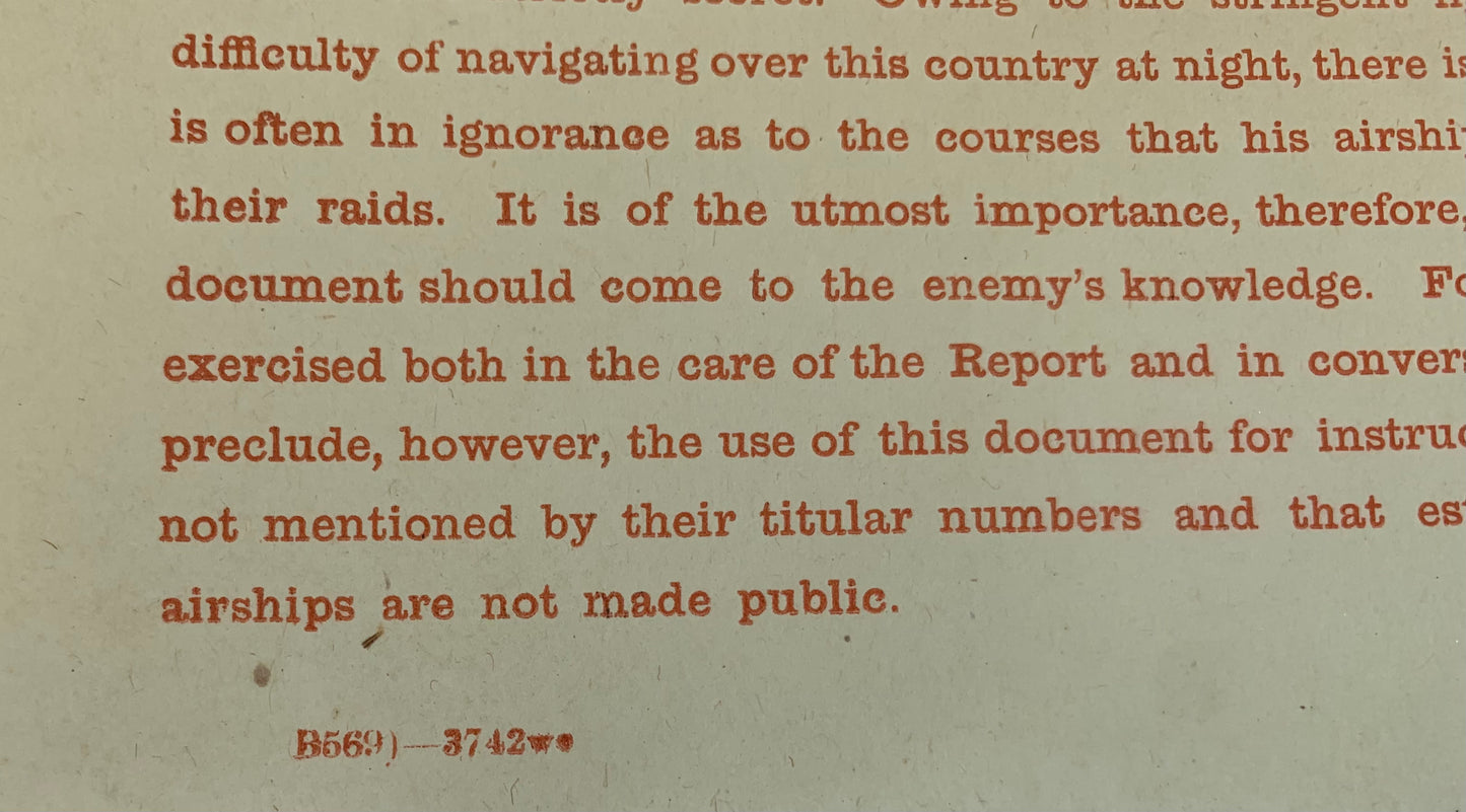 WW1 Addendum Report on Zeppelin raids.