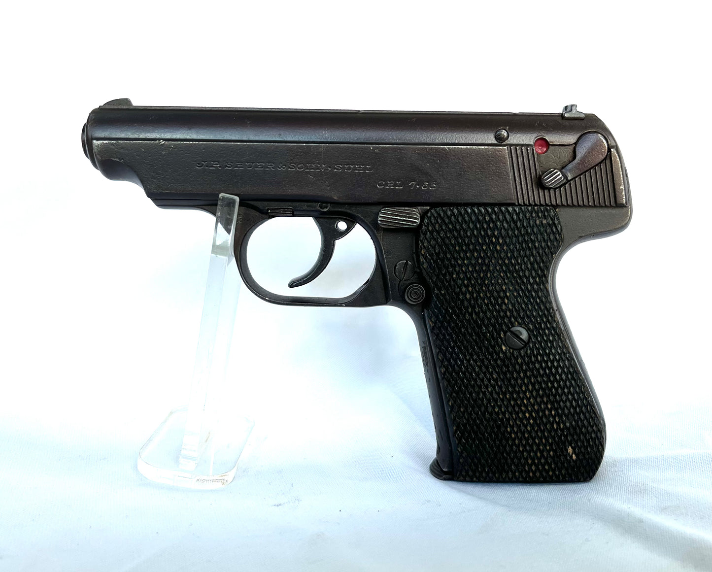 Deactivated WW2 Nazi Sauer 7.65 pistol. With Nazi eagle stamps.