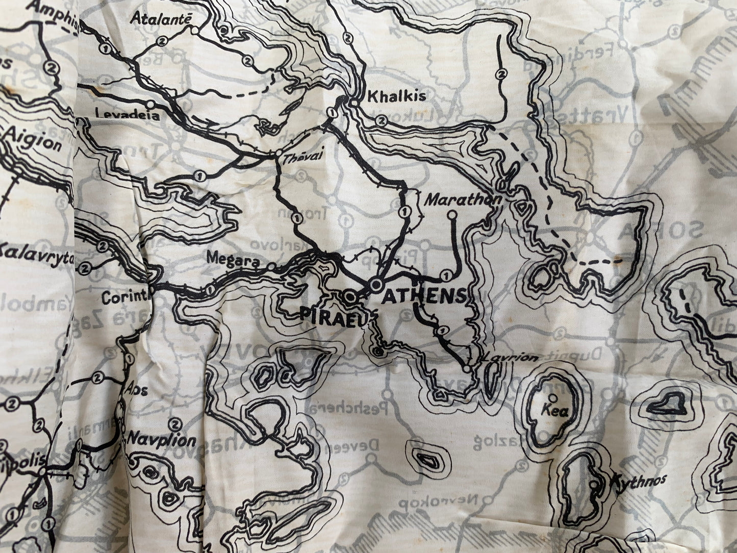 WW2 SOE and RAF Silk Escape Map of Greece, Bulgaria and Romania complete with Compass and Players Cigarette Tin.