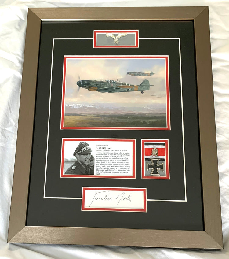 WW2 Luftwaffe Ace Gunther Rall Original Autographed Print Display - Fu ...