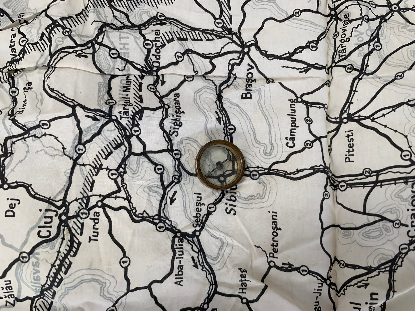 WW2 SOE and RAF Silk Escape Map of Greece, Bulgaria and Romania complete with Compass and Players Cigarette Tin.