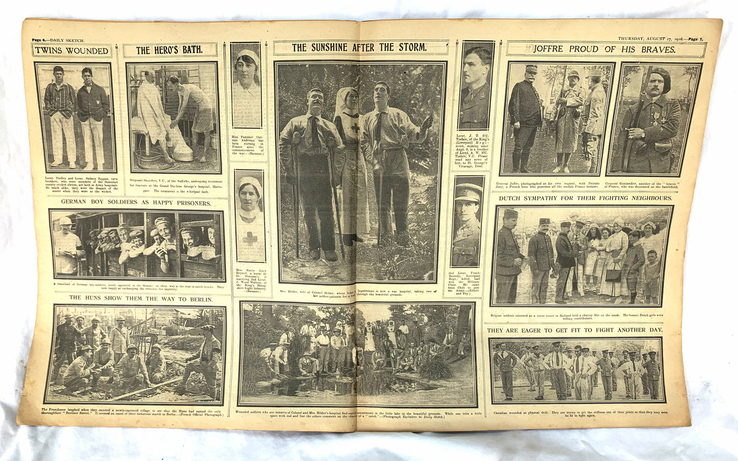 WW1 Daily Sketch Original Newspaper dated August 17th 1916