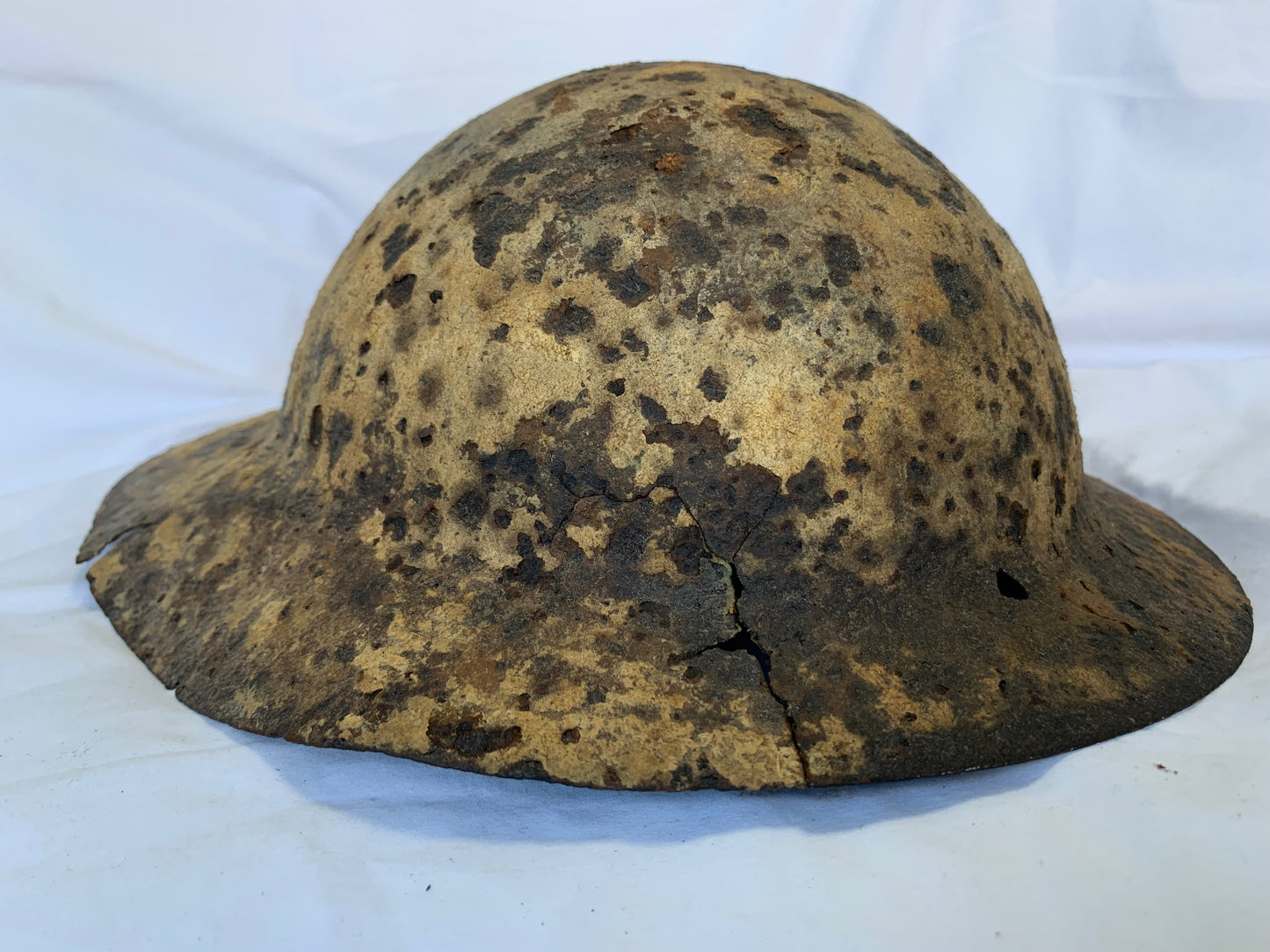 WW1 British Brodie Helmet recovered from the battle of Passchendaele 1917