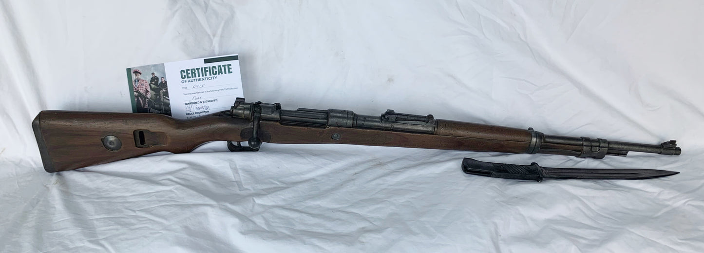 Fury Film Prop WW2 German K98 and with Certificate signed by Bruce Crompton of Combat Dealers.
