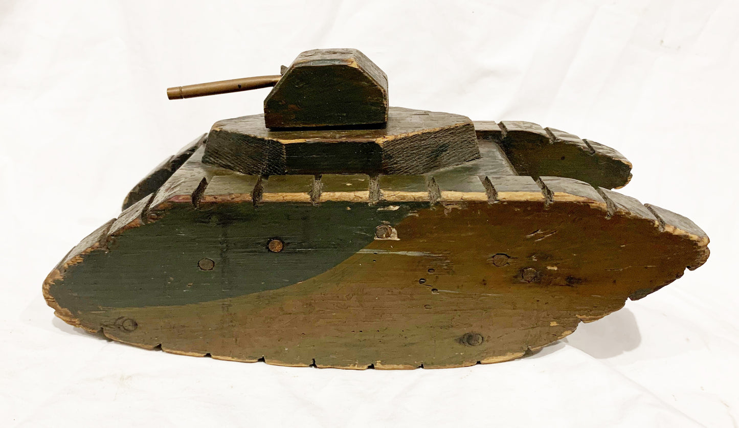 WW1 Childs Hand Made Wooden British Tank
