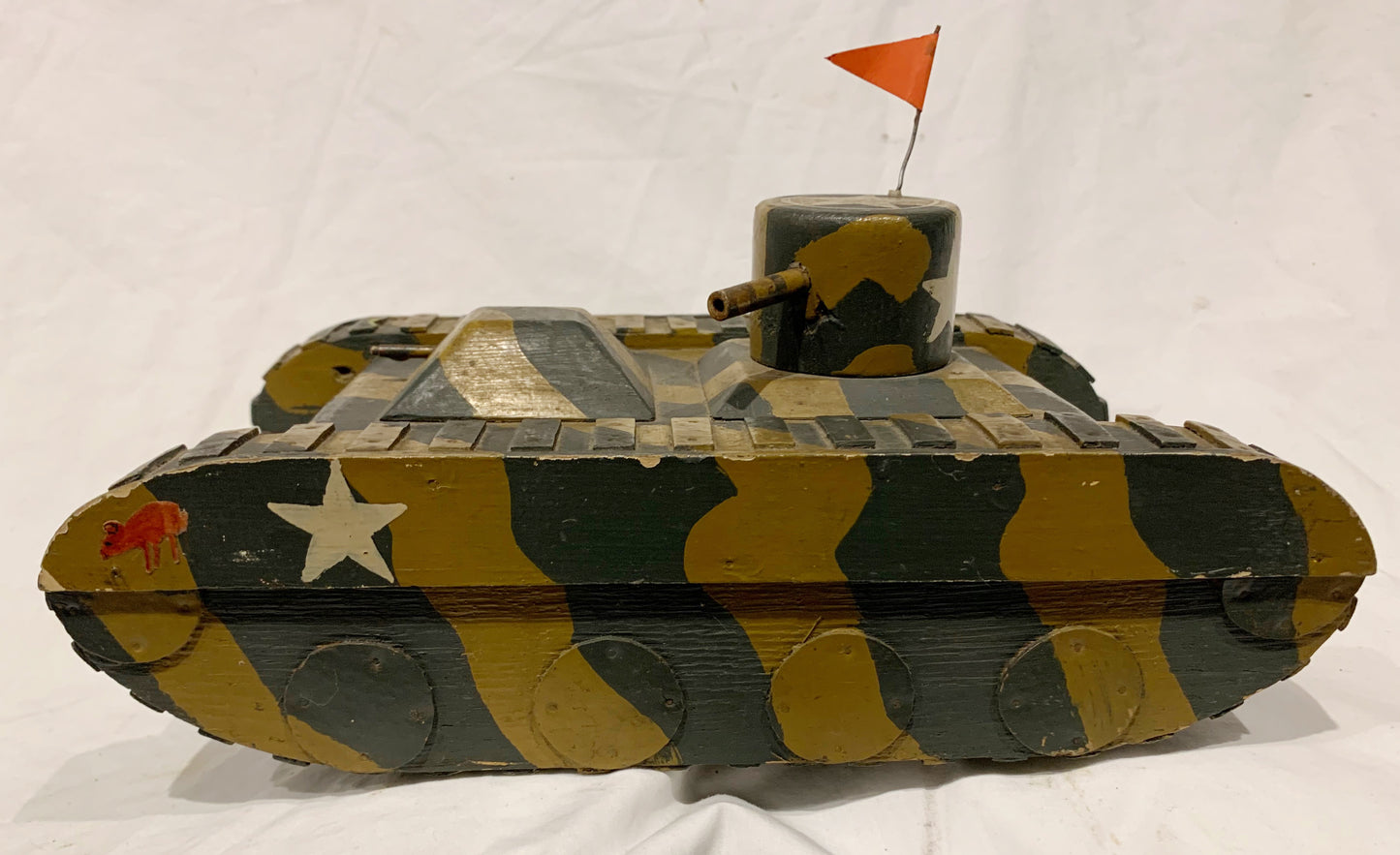 WW1 Childs Hand Made Wooden American Tank