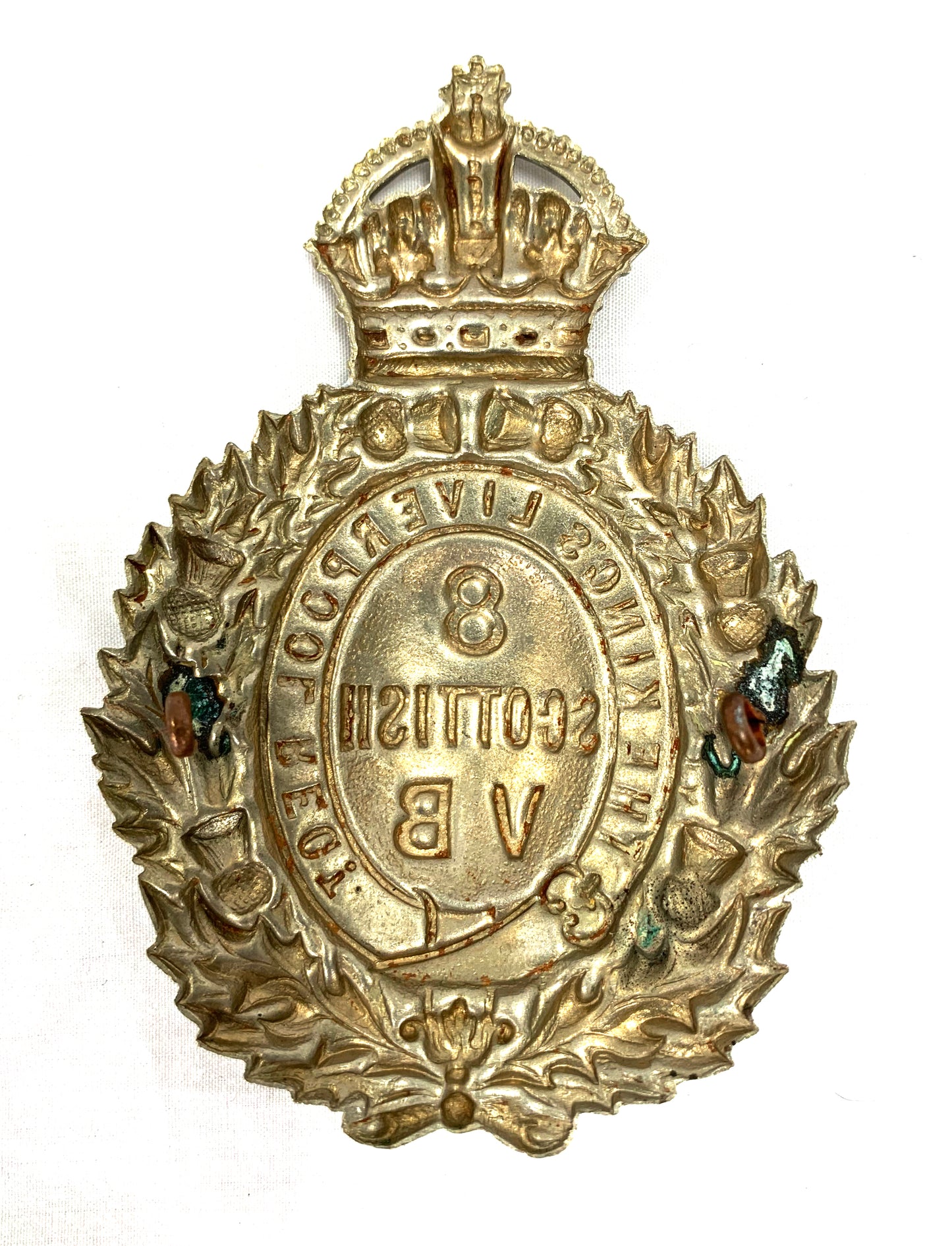 WW1 8th Scottish Volunteer Battalion Original Helmet Badge