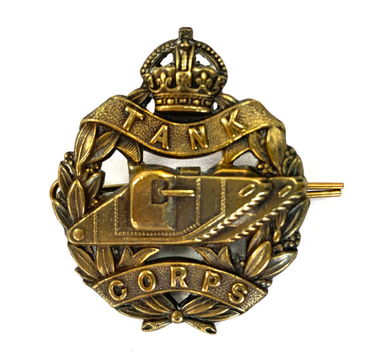 Tank Corp Original Brass Cap Badge with pin.