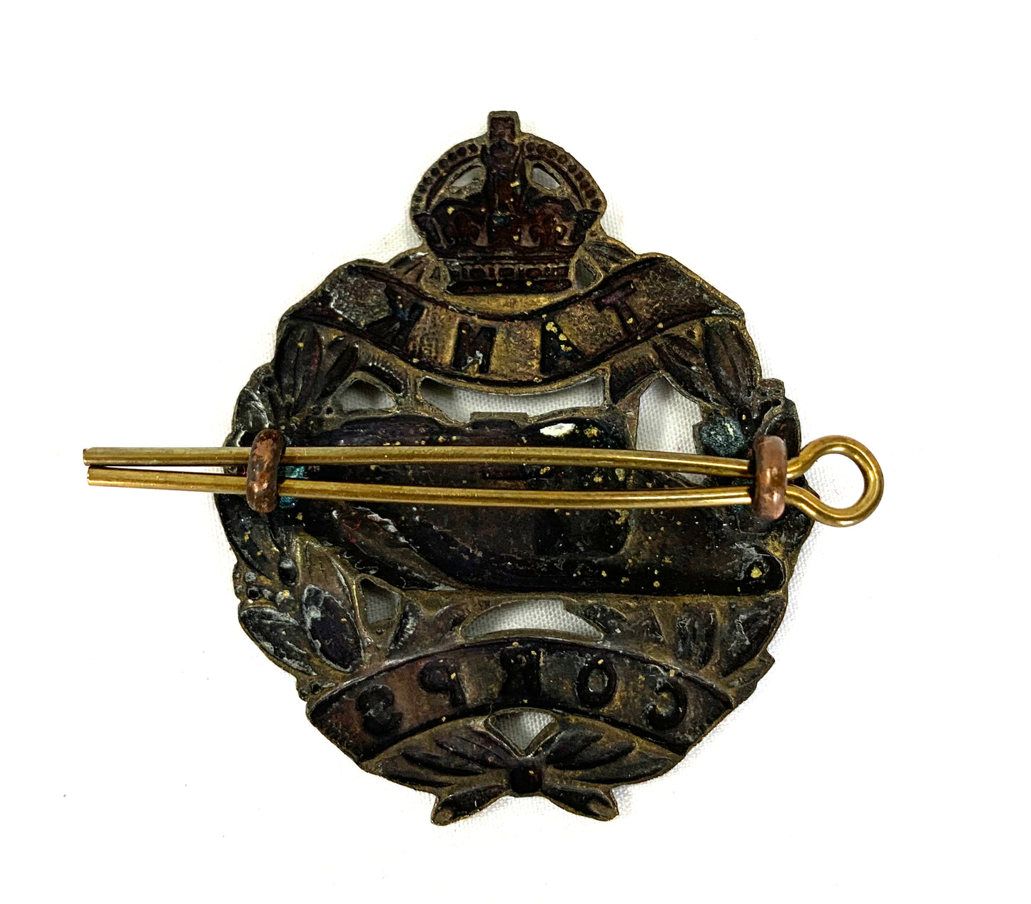 Tank Corp Original Brass Cap Badge with pin.