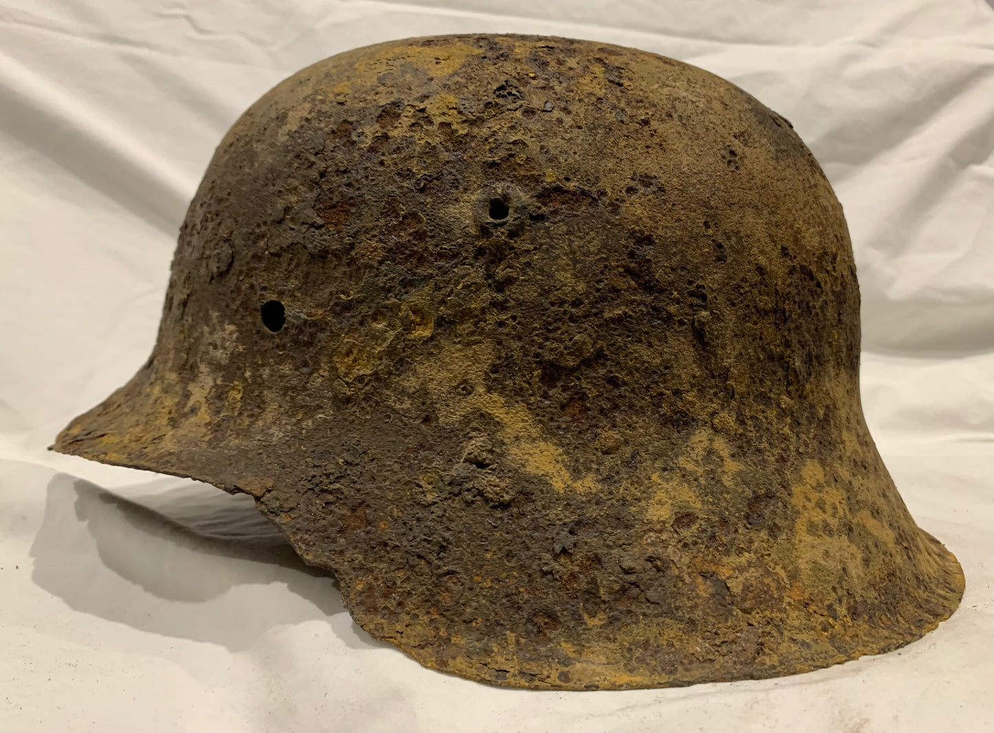 WW2 German M42 Winter Camouflage Helmet from the Eastern Front.