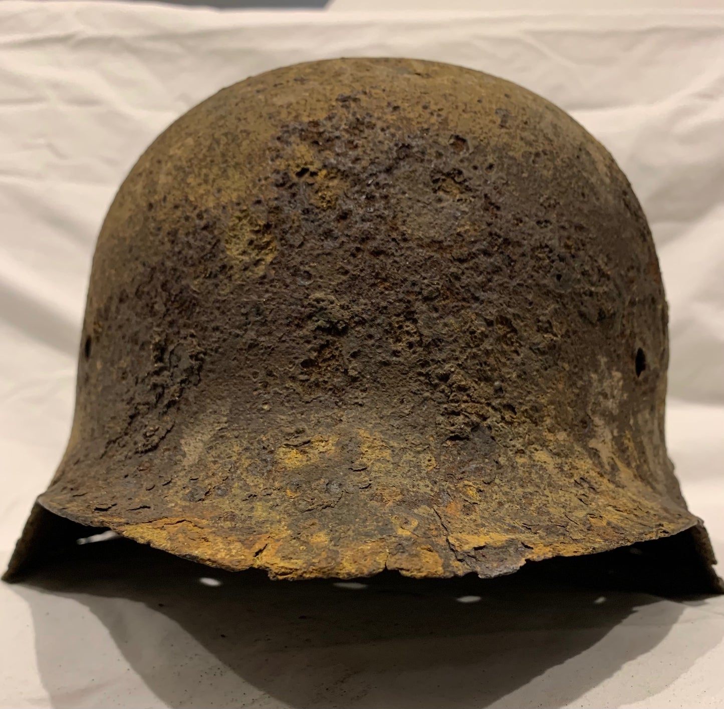 WW2 German M42 Winter Camouflage Helmet from the Eastern Front.