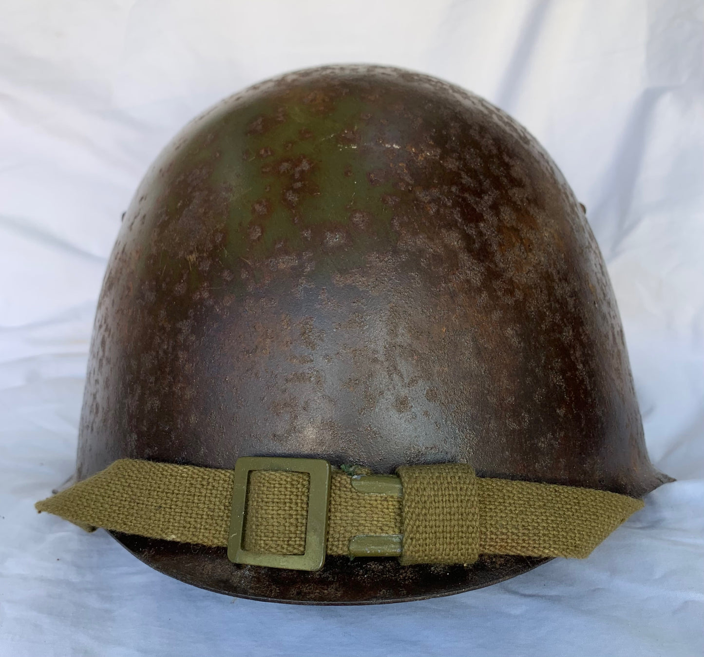 WW2 Russian SSh-39 Helmet with Liner and Chinstrap.