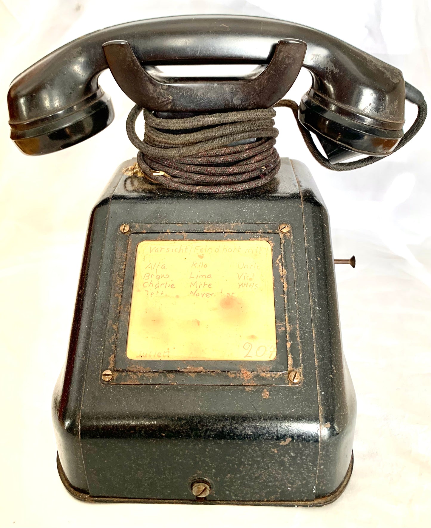 WW2 German Artillery telephone from Normandy.