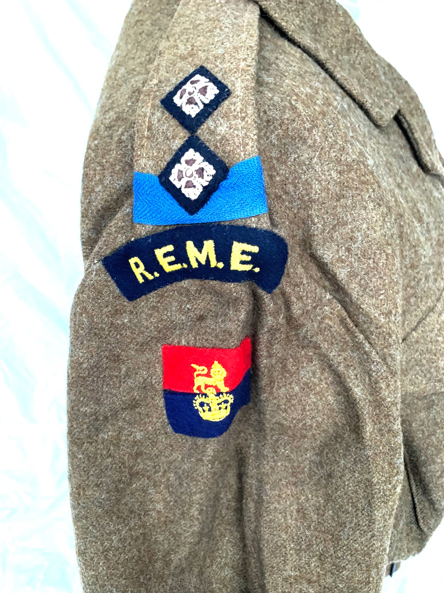 British Battledress Blouse with REME Insignia Captain W. Goodenough